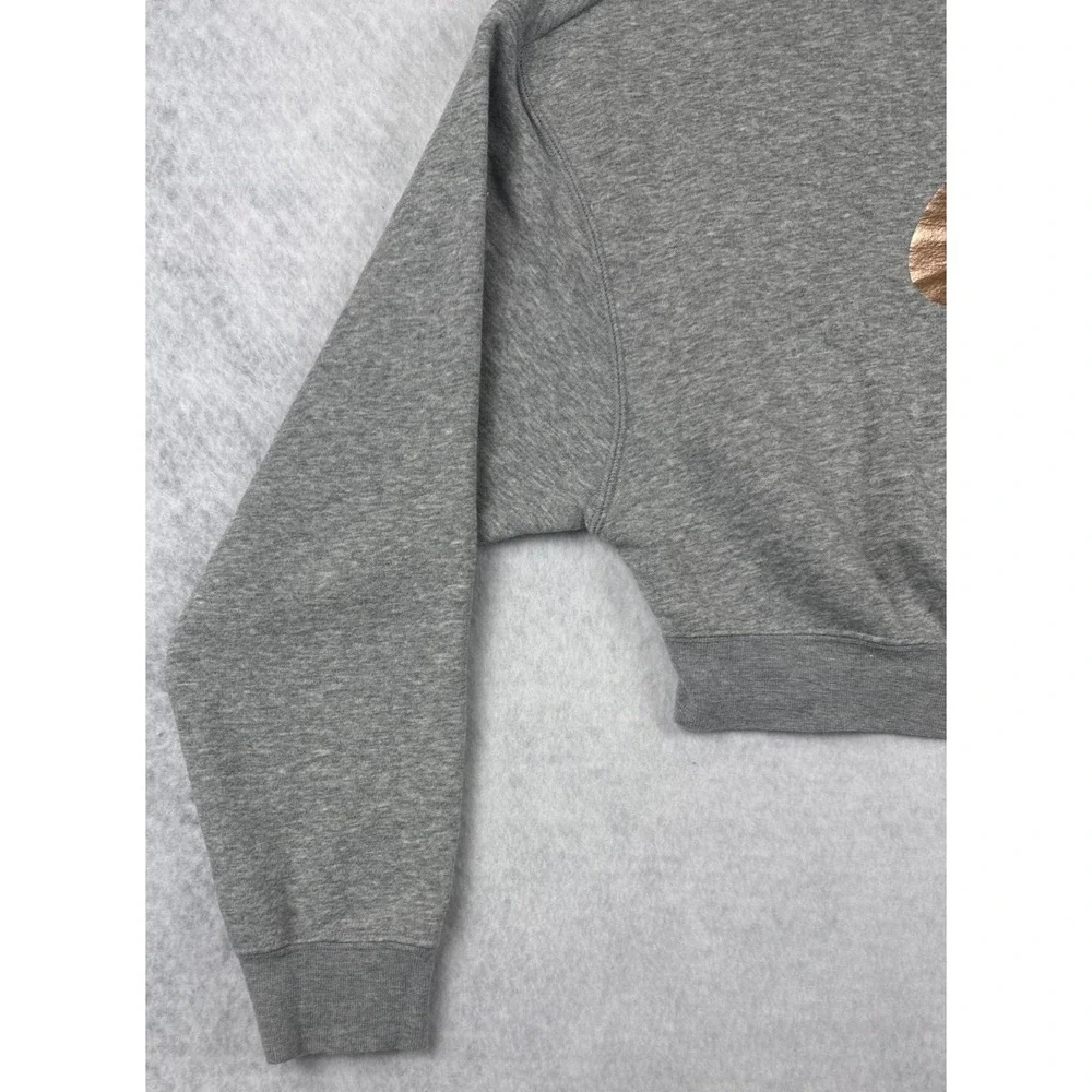 Nike Air Women's Cropped Sweatshirt XS Gray Rose Gold‎ Logo Crewneck Pullover